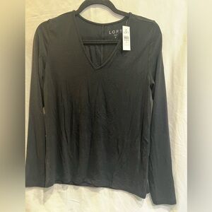 LOFT Black V-Neck Shirt